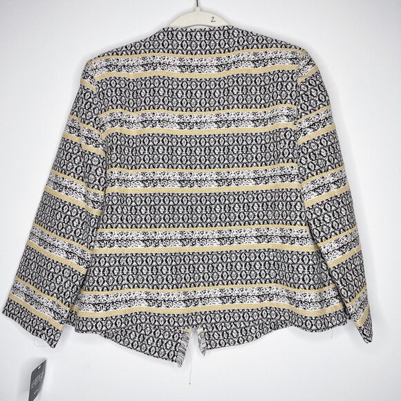 Kasper Petite Black and White Textured Geometric Blazer Jacquard Jacket NWT - Picture 8 of 10